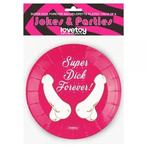 Тарілки для дівич-вечора або секс вечірки Super Dick Forever Bachelorette Paper Plates 6 шт Talla