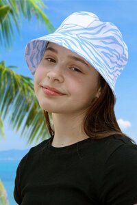 Дитяча панама «Зебра» Braxton білий + голубий 52-56 D3-2025