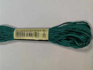 20 шт Нитка для вишивки муліне СКС 3847 зелений Код/Артикул 87