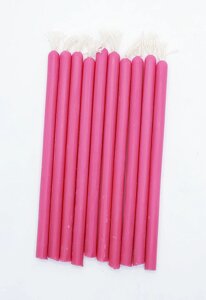 24 шт Рожеві воскові свічки, 10 см. (власне виробництво) Код/Артикул 144