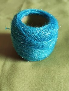 4 шт Нитка для вишивки акрилова з люрексом блакитного кольору Код/Артикул 87