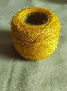 4 шт Нитка для вишивки акрилова з люрексом жовтого кольору Код/Артикул 87