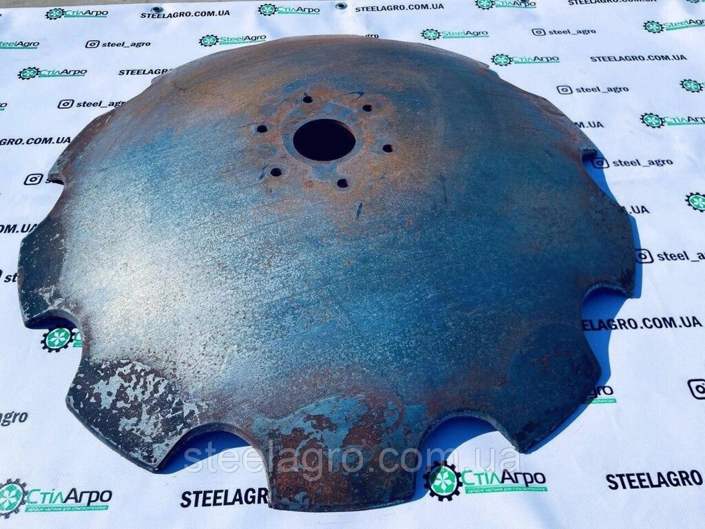 Диск борони АГ/УДА/ДАН/ТАУРУС Ø660х6,3мм, ф62мм 8отв. 11 мм з бронесталі ромашка / гладкий Код/Артикул 102 від компанії greencard - фото 1