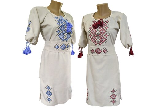 Модне вишите жіноче плаття середньої довжини «Святкова» Код/Артикул 64 01133