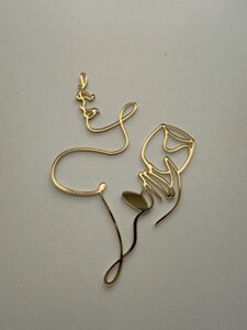 Топер "Силует дівчини з келихом" ( 8 см) золото Код/Артикул Ф0382за