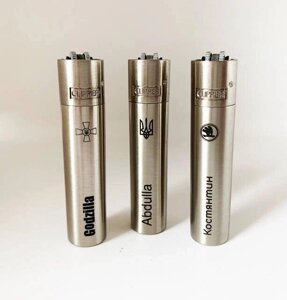 Запальничка газова Clipper Metal Silver з індивідуальним гравіюванням металева, матова Код/Артикул lg15P