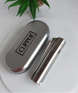 Запальничка Clipper Metal Jet Silver Турбо з гравіюванням, газова Код/Артикул LG39P