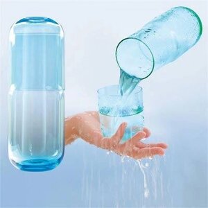 Графін з скланками-кришками "Посудини ", скло, синій 22х8см Код/Артикул 1494*