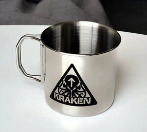 Туристична чашка зі складними ручками 350 мл з гравіюванням на замовлення / Кружка туриста металева Код/Артикул TH45P