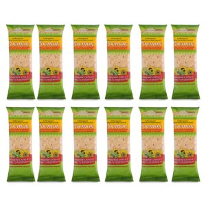 12 шт уп, з насінням соняха та кунжутом пшеничні хлібці із зерен пророщених, "УкрЕкоХліб", ТМ "Росток", 120 г