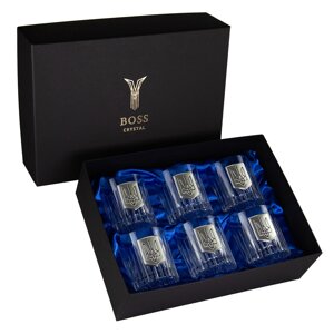 Набір келихів для віскі "Тризуб" Boss Crystal, 6 келихів, срібло, кришталь Код/Артикул B6TRY2XS