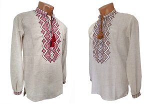 Дитяча вишиванка для хлопчика підлітка з натурального льону Код/Артикул 05031