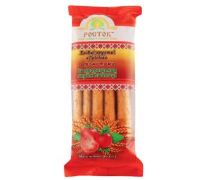 Коробка 20 шт, хлібці хрусткі Грісіні з томатами із пророщеного зерна пшениці, 80 г, Росток, "УкрЕко-хліб"
