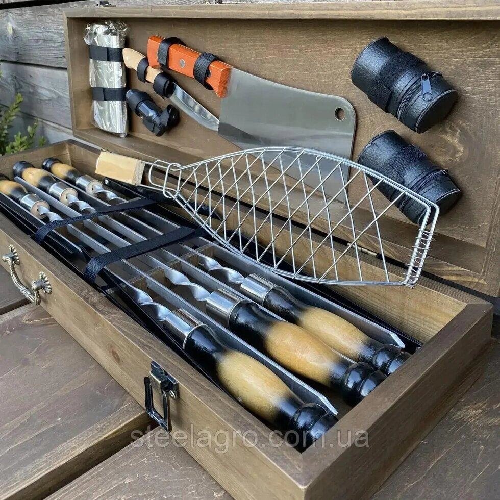 Подарунковий Набір шампурів Майстер BBQ ручної роботи Код/Артикул 102 N/B від компанії greencard - фото 1