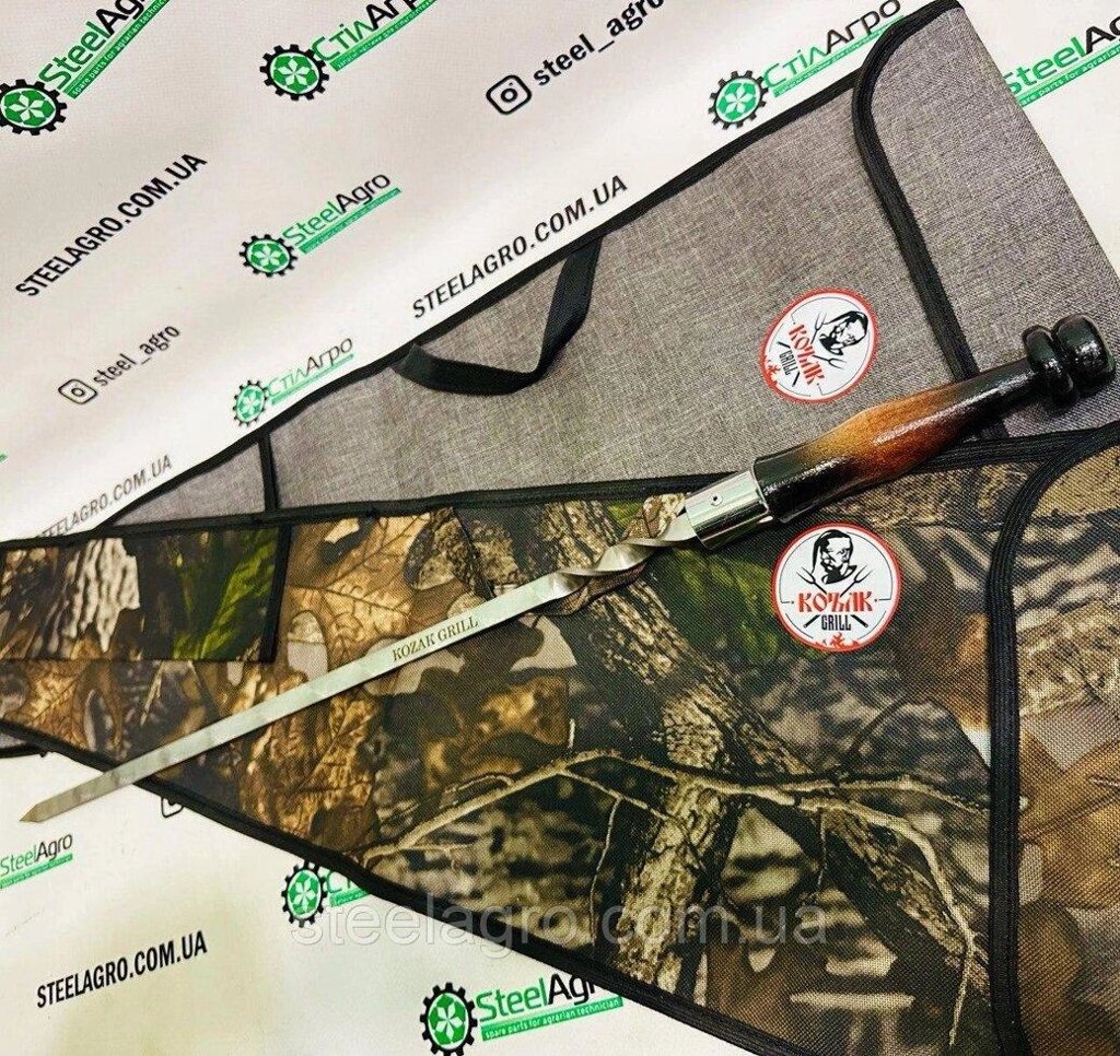 Шампур Kozak Grill із двоколяровой деревьяною ручкою 650Х12Х3 мм Код/Артикул 102 К\Ш\Д від компанії greencard - фото 1