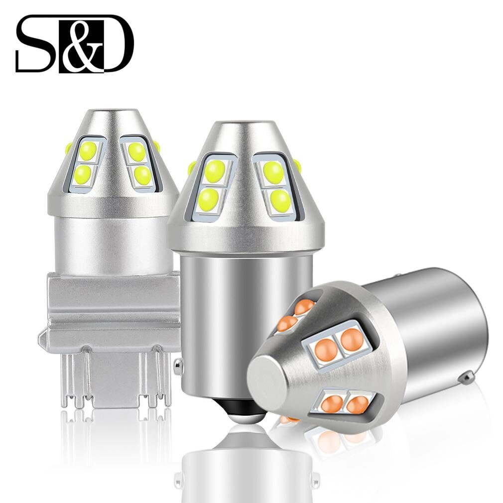 T20 LED W21/5W 7443 W21W 7440 PY21W P21W led BAY15D BA15S BAU15S Led Автомобільна, світлодіодна лампа P... під від компанії greencard - фото 1
