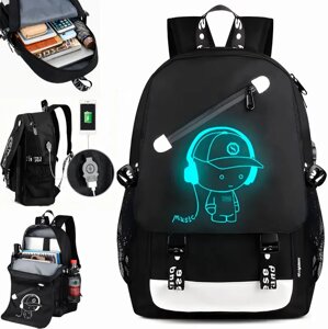 Універсальний рюкзак з USB та світловідбивним логотипом Music