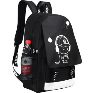 Рюкзак міський Music з USB Світиться в темряві Універсальний Для школи, міста, подорожей