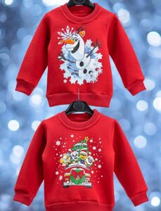 Дитячий теплий новорічний світшот тринитка 26, 28