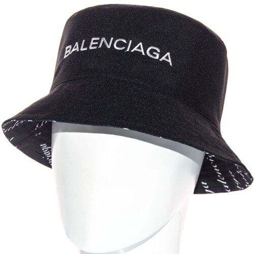Панама двостороння з бавовняної тканини стильна модна універсальна Balenciaga SUBp22820 Чорний