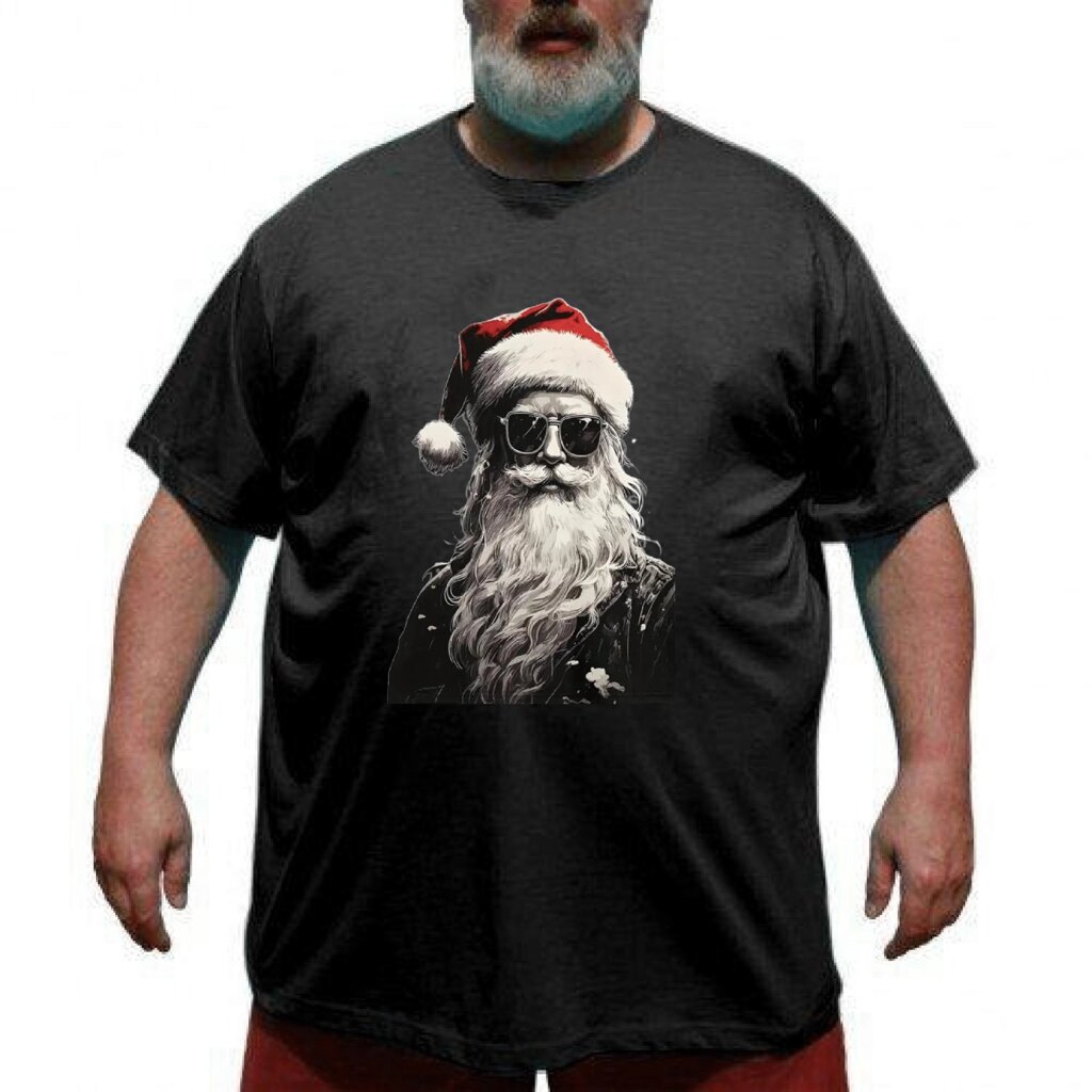 Чоловіча футболка великого розміру. Брутальний Санта. від компанії Big Men - фото 1