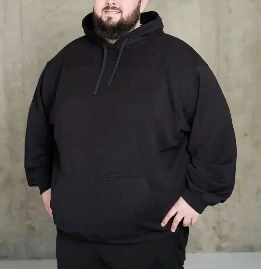 Чоловіче худі з начосом великого розміру чорне оптом від компанії Big Men - фото 1