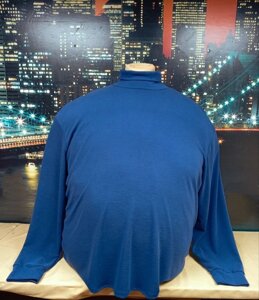 Чоловічий Теплий Гольф-Светр (Батал) Синій