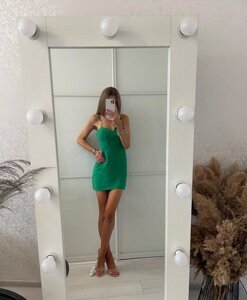 Сукня лляна коротка зелена zara, розмір xs