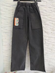 Стильні джинси сірого кольору для дівчинки дитячі джинси кюлоти