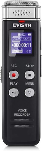 EVISTR 16GB Цифровий диктофон Голосовий диктофон із відтворенням, Amazon, Німеччина