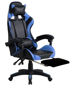 Геймерське комп'ютерне крісло Gamer Pro Jaguar Plus з підставкою для ніг Синє