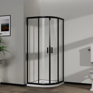 Скляна душова кабіна AVKO Glass RDS06, 90х90х190 Black