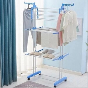 Багатоярусна сушарка для білизни, речей, одягу Garment rack with wheels складна 55 x 172 см