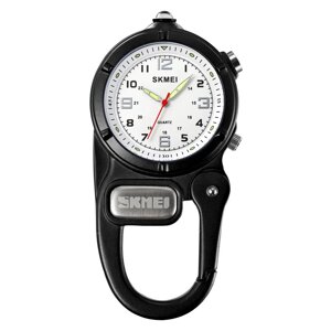 Годинник кварцовий Skmei 2232 з карабіном та LED-ліхтариком (Чорний)