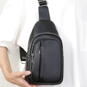Чоловіча шкіряна сумка-слінг на одне плече TIDING BAG 83228s