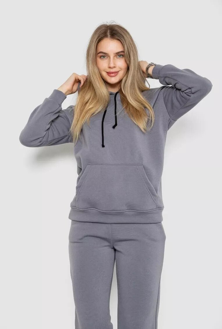 Спорт жіночий костюм на флісі, колір сірий, 241R1530 від компанії shop-shap - фото 1