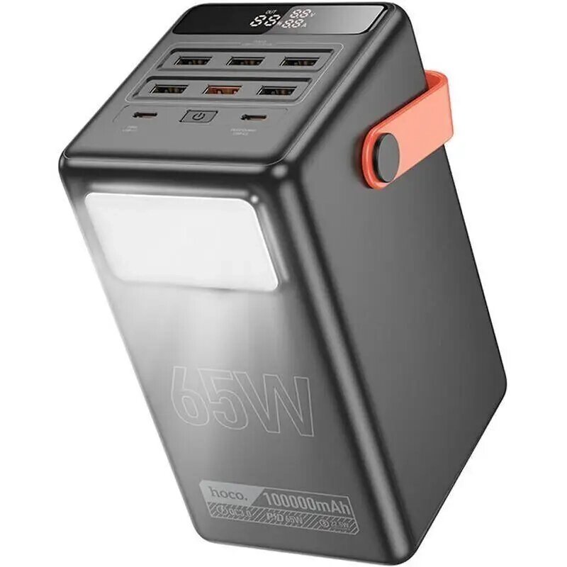 Універсальна мобільна батарея Hoco DB03 100000mAh Max Centurion PD 65W LCD Lamp (Чорна) і до ноутбуків від компанії shop-shap - фото 1