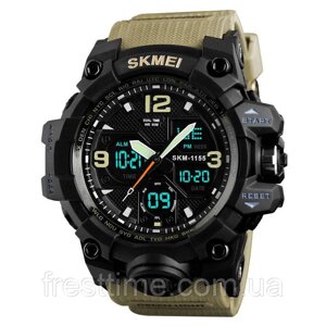 Годинник наручний чоловічий SKMEI 1155BKH KHAKI, водостійкий тактичний годинник, армійський годинник. LY-482 Колір: хакі