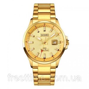 Чоловічий наручний кварцовий годинник Skmei 1654GD Gold