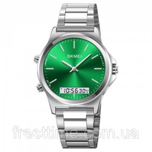 Чоловічий наручний кварцовий (електронний) годинник Skmei 2120SIGN Silver-Green