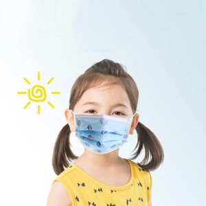 Дитячі захисні тришарові медичні маски "Веселі грибочки"