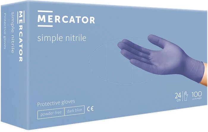 Рукавички нітрілові Mercator Nitrile блакитні без пудри розмір XS від компанії Матеріали - фото 1