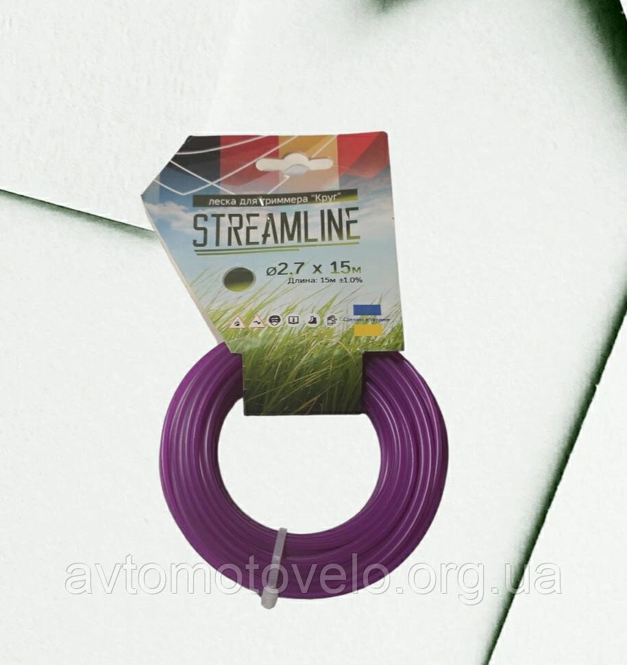Волосінь для тримера STREMLINE 2.7 мм (15 метрів) кругла від компанії Автомотовело - фото 1