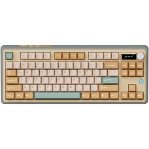 Ігрова клавіатура бездротова AJAZZ AK870 Jasmine Switch (AK870-JS-YWG) з екраном, Жовтий