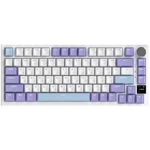 Ігрова клавіатура бездротова AJAZZ AK820 Pro Flying Fish Switch (AK820PRO-FF-PWB) з екраном, Фіолето