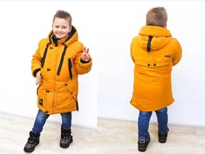 Зимова куртка для хлопчика парку модель Конкорд 34-44 знімне хутро