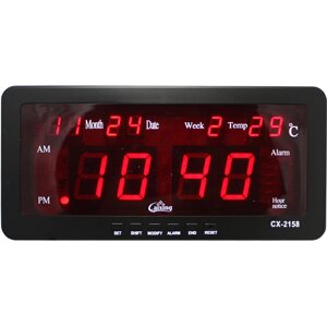 Електронний годинник настілний з будильником та термометром Caixing CX-2158