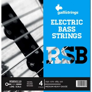 Струни для бас-гітари gallistrings RSB50110 4 strings medium HEAVY