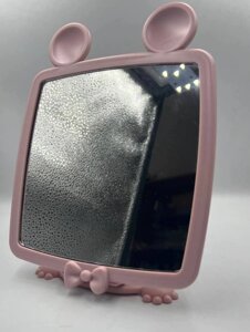 Дзеркало одностороннє косметичне настільне Beauty LUXURY M-020 рожеве квадратне 21*16.5 см
