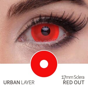 Кольорові контактні лінзи Urban Layer 17mm Sclera Red Out